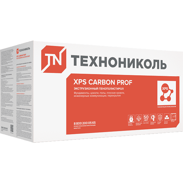XPS Технониколь Carbon Prof RF 1180x580x80 мм L-кромка
